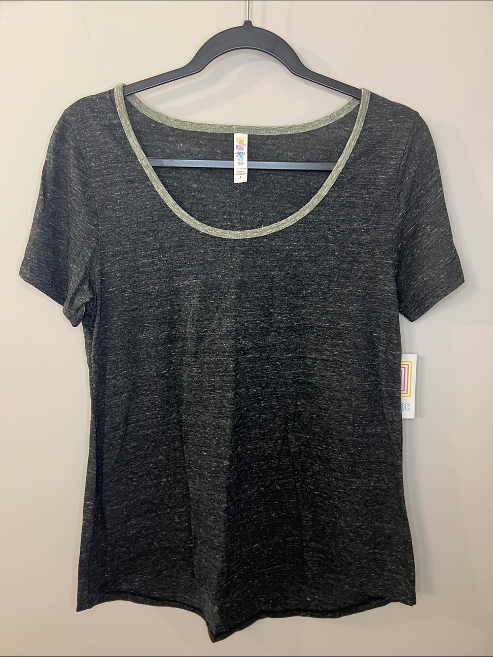 LuLaRoe Classic Tee with Gray/Olive Trim